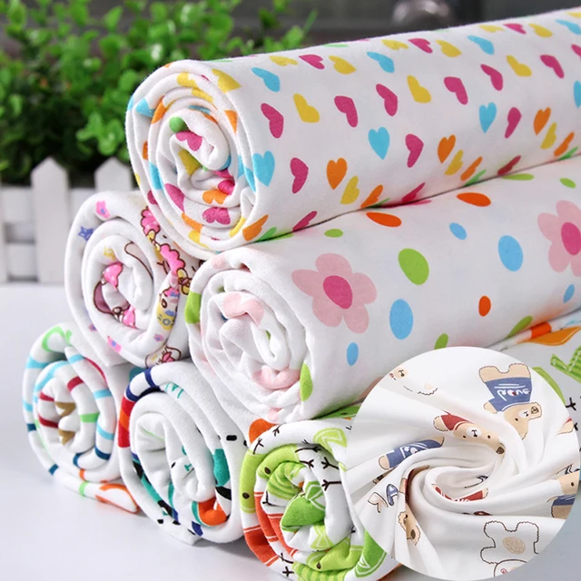 High Quality Soft Pure Cotton Baby Printed Knitted Fabric For Cartoon Baby Clothing Blankets DIY Sewing Fabric 185g/m² TJ9868