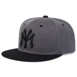 Unisex Embroidered Hip-Hop Adjustable Baseball Cap with Sun Protection (Grey)