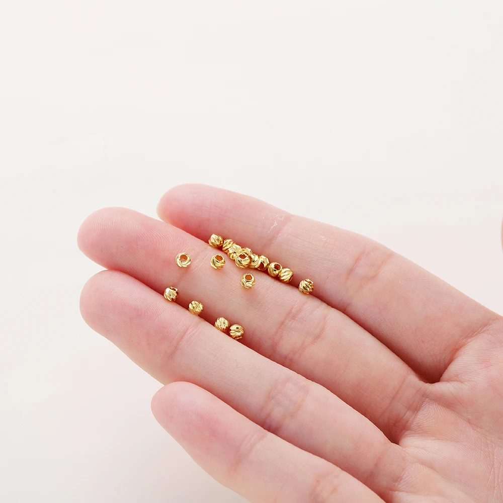 DIY Jewelry Accessories Gold Plated Beads Spacer Beads Bulk Hand Beading Material jewelry beads
