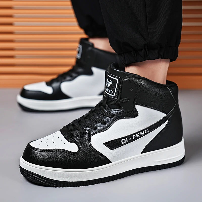 

2023 New Men's Casual High Top Shoes Comfortable and Versatile Youth Sports Shoes+Cotton Sports Shoes Plus Size 46 mens shoes
