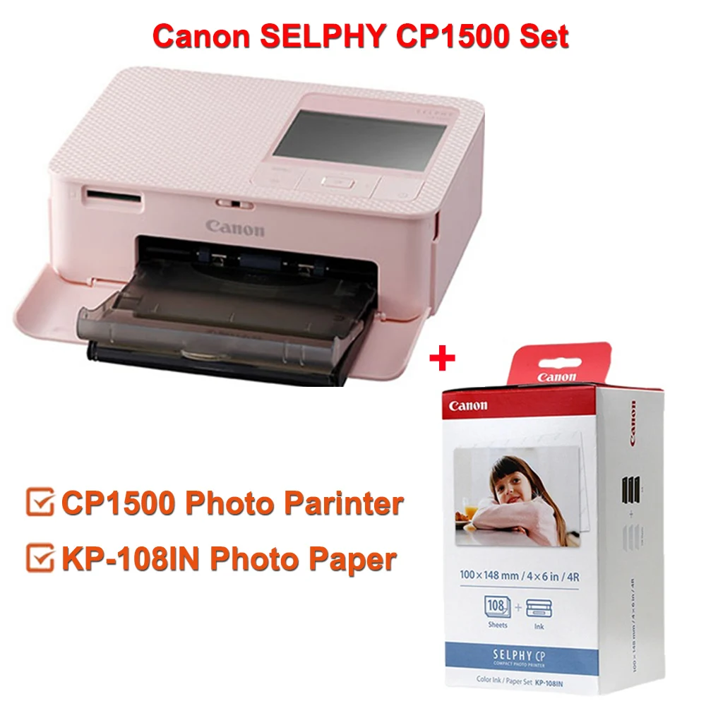 Arashigaoka Krønike utilstrækkelig Canon Selphy Cp1300 Wireless Portable Wifi Compact Photo Printer With 1box  Kp-108in Photo Paper - Printer Ribbons - AliExpress