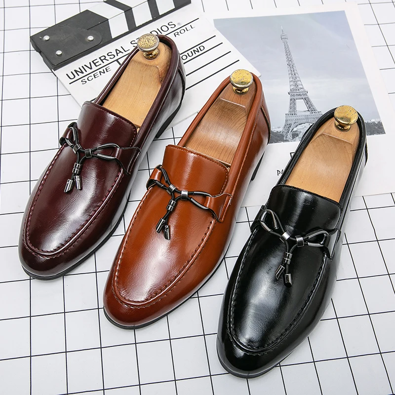 

Casual Men Leather Shoes High Quality Loafers Soft Dress Wedding Designer Flat Sneakers Plus Size 48 Men Shoes Free Shipping