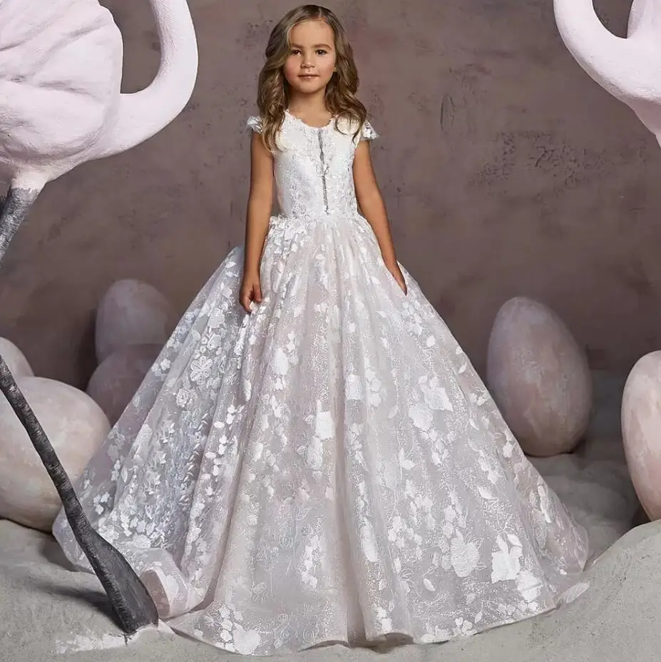 Children's Communion Dresses Flower Girl Wedding Dresses Girl Birthday Princess Dresses main image 1