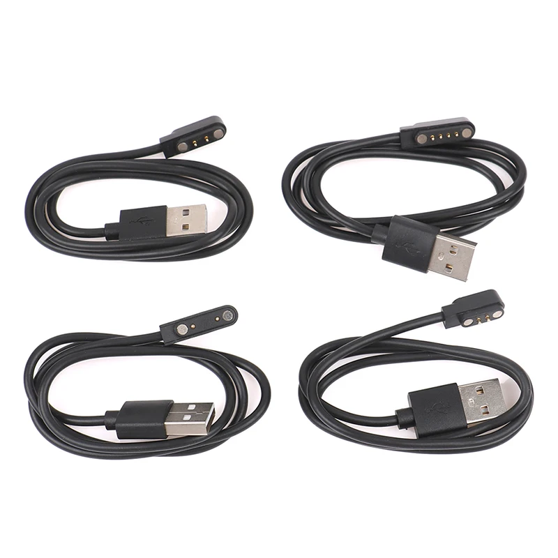 1PC 60CM 범용 스마트 시계 충전기 코드 자기 충전 케이블 2/4 핀 USB 충전기