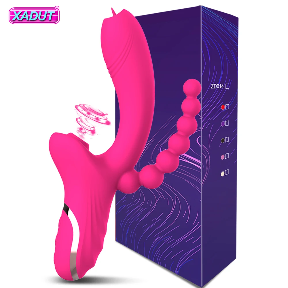 3-in-1-Klitoris-Sauger-Dildo-Vibrator für Frauen, Klitoris, G-Punkt, Zunge lecken, Vakuum-Stimulator, Sexspielzeug für Erwachsene, Waren für Frauen 1