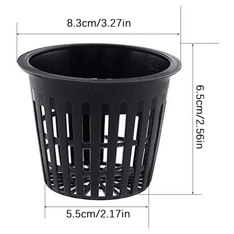 Description Picture 2 of item10pcs Black 3 Inch Nursery Pots Wide Lip Hydroponics Cups Colonization Mesh Pot Soilless Net Basket Gardening Accessories