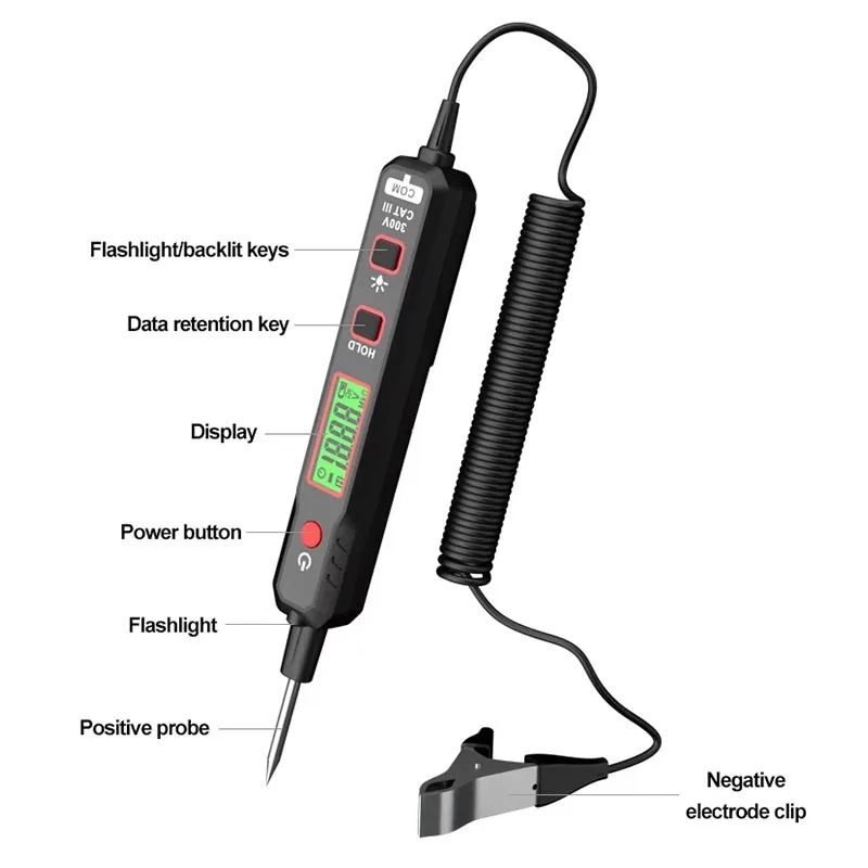 Circuit Voltage Tester Digital Car Backlight Display Automobile Fault Maintenance
