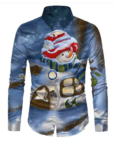 Christmas Men's Christmas Costume 3D T-shirts Tree Snowflake Fashion