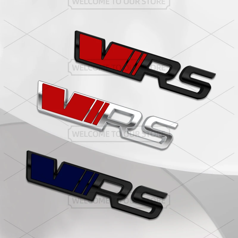 Car 3D Metal VRS Emblem Auto Steering Wheel Badge Decals Inner Sticker for Skoda RS Octavia Kamiq Kodiaq Karoq Superb Fabia Yeti