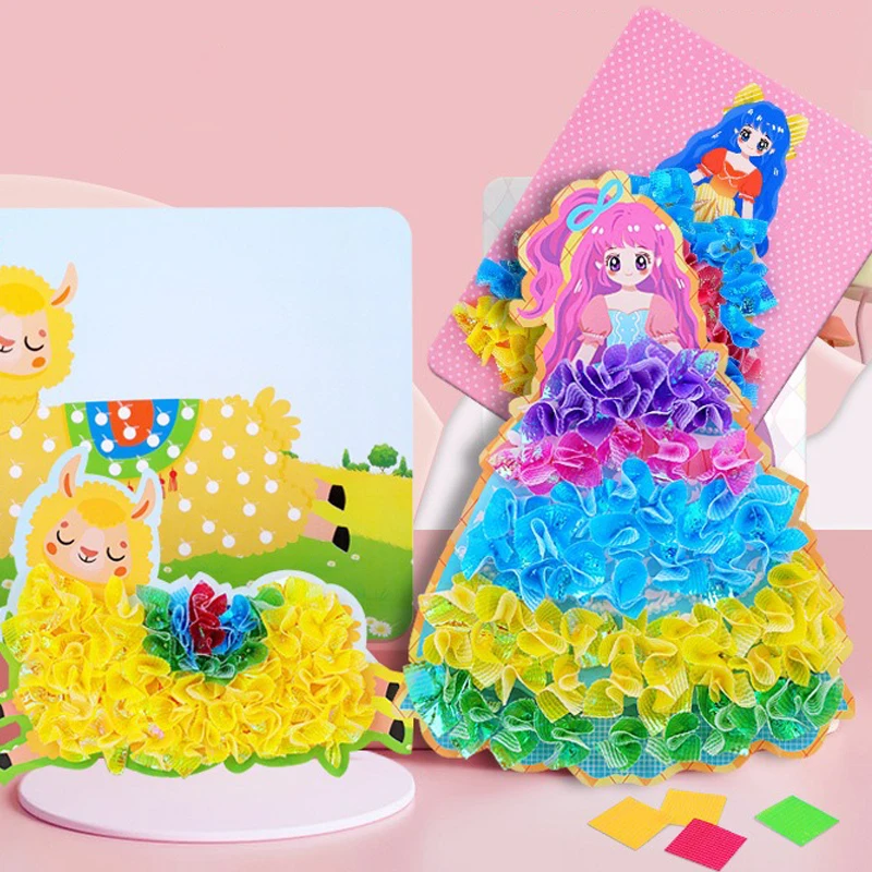 여아용 원피스 업 책 수제 어린이 퍼즐 포케, 해피 DIY 스티커 그림, 크리에이티브 드림 프린세스 스티커 북