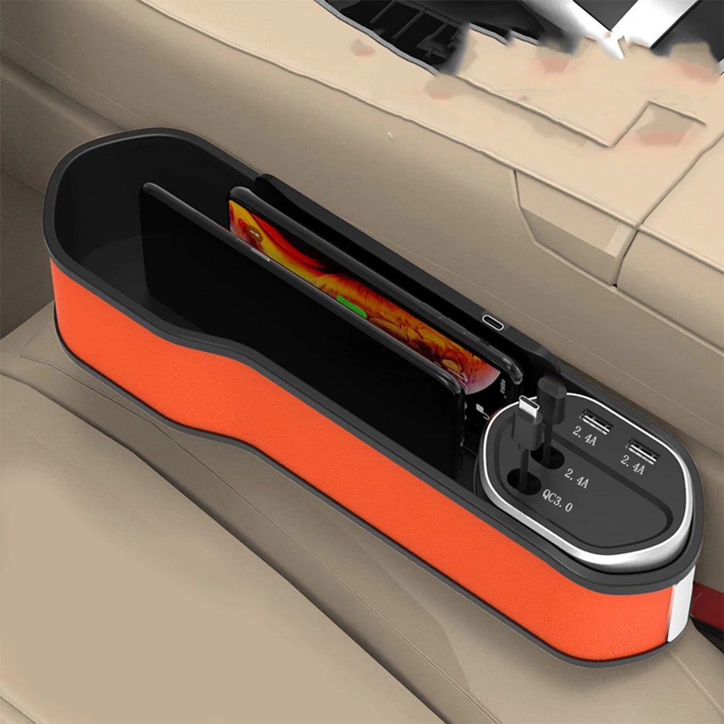 

ABS Car Seat Storage Box Easy To Easy To Install And Mess-Free Seat Gap Fits And Clamps Tightly withWireless charge