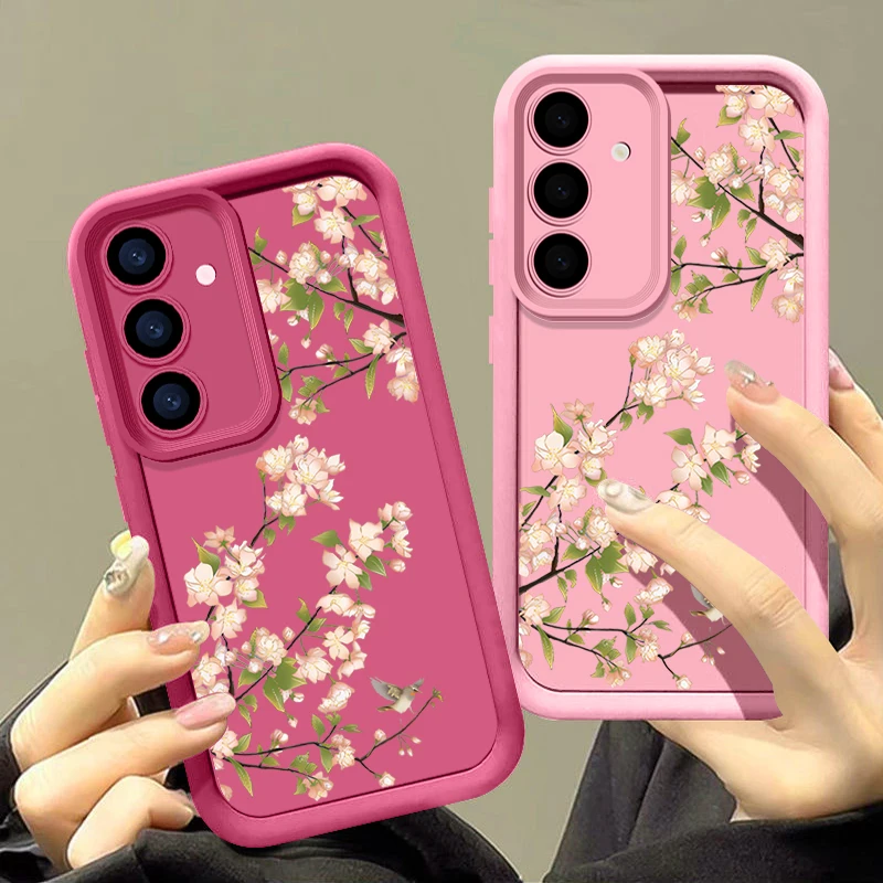 Pink Floral Soft Phone Case Cover