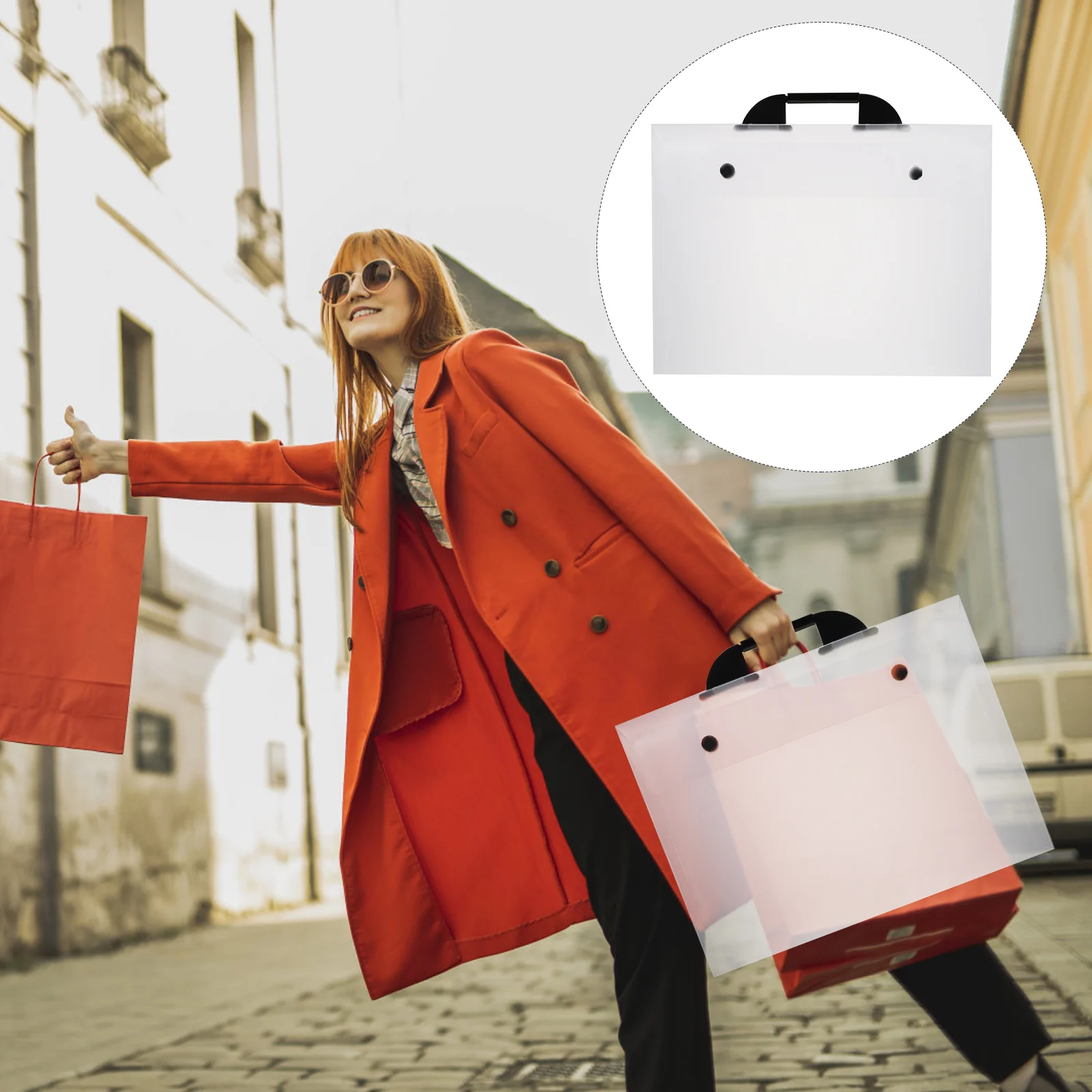 

Portable Portfolio Button Design Art Portfolio Bag Large Poster Storage Bag Handheld Artwork Bag Plastic Carrying Suitcase Bags