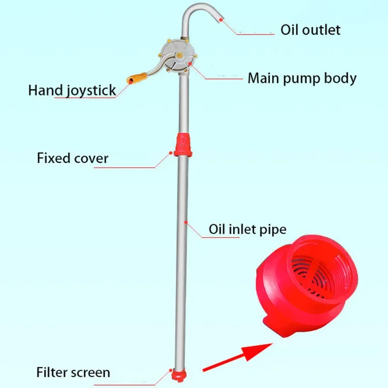 25mm Manual Fuel Diesel Pump Portable Car Truck Pump For 200L Oil Drum Syphon Powerful Oil Gas Extraction Transfer Tool