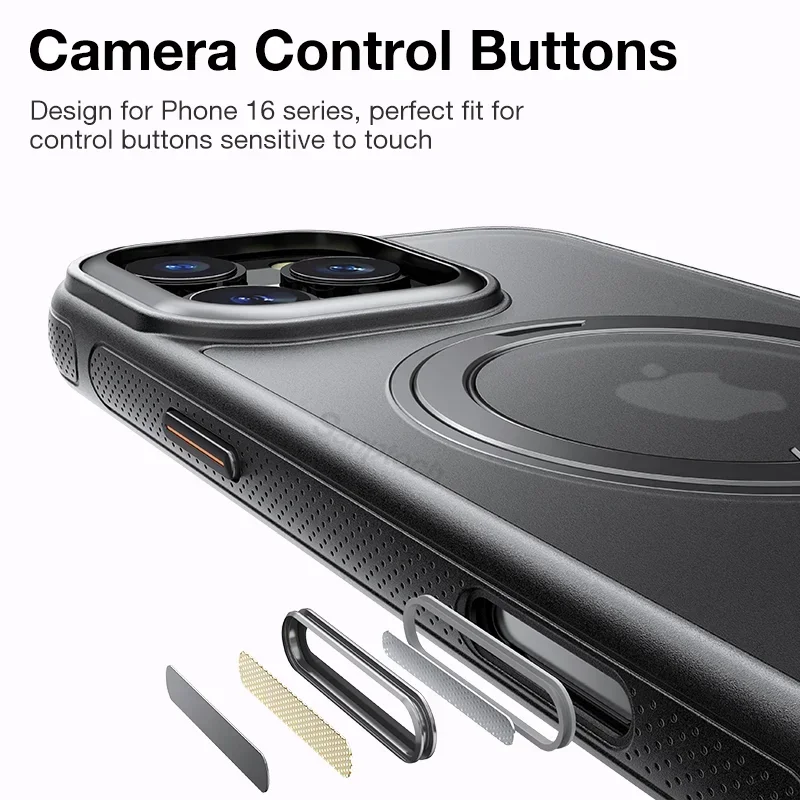 Magnetic Matte Shockproof Phone Case with 360° Rotating Ring Stand