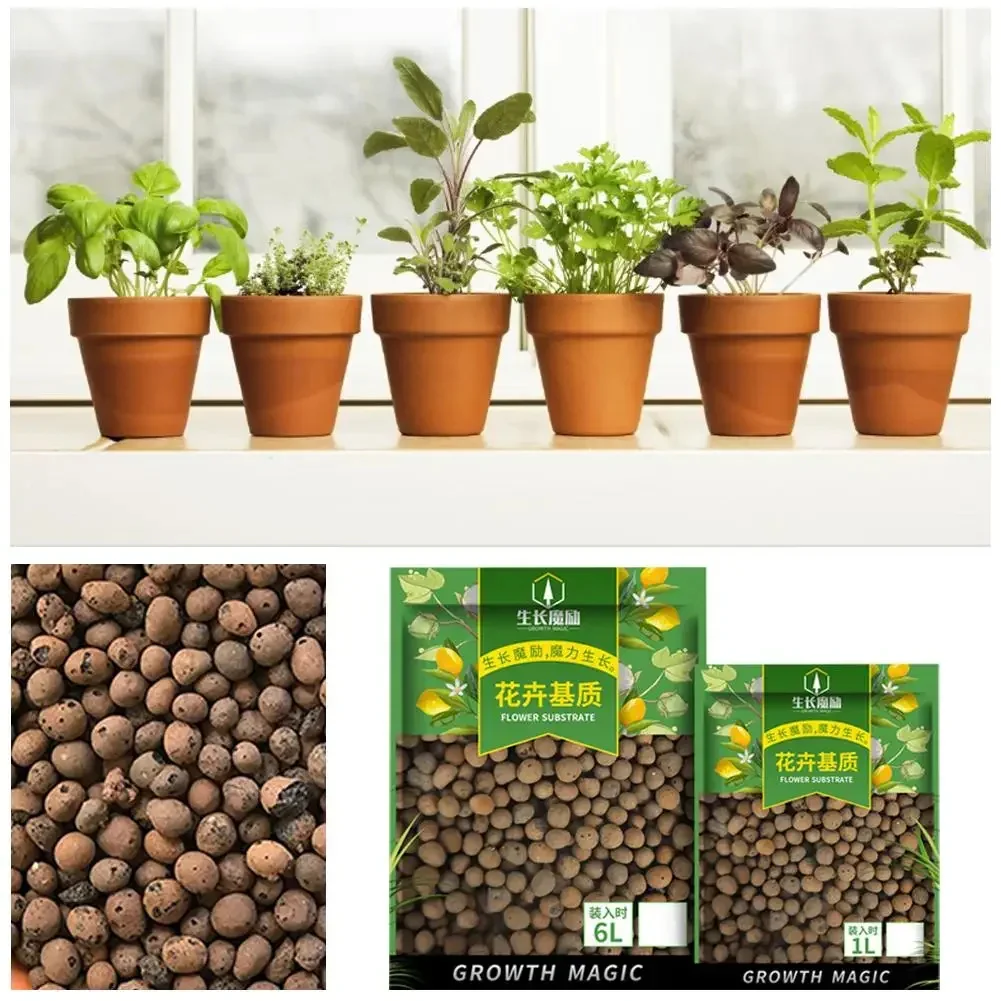 1L 5L Organic 100% Natural Expanded Clay Pebbles For Hydroponic Gardening Orchids, Drainage Decoration Aquaponics