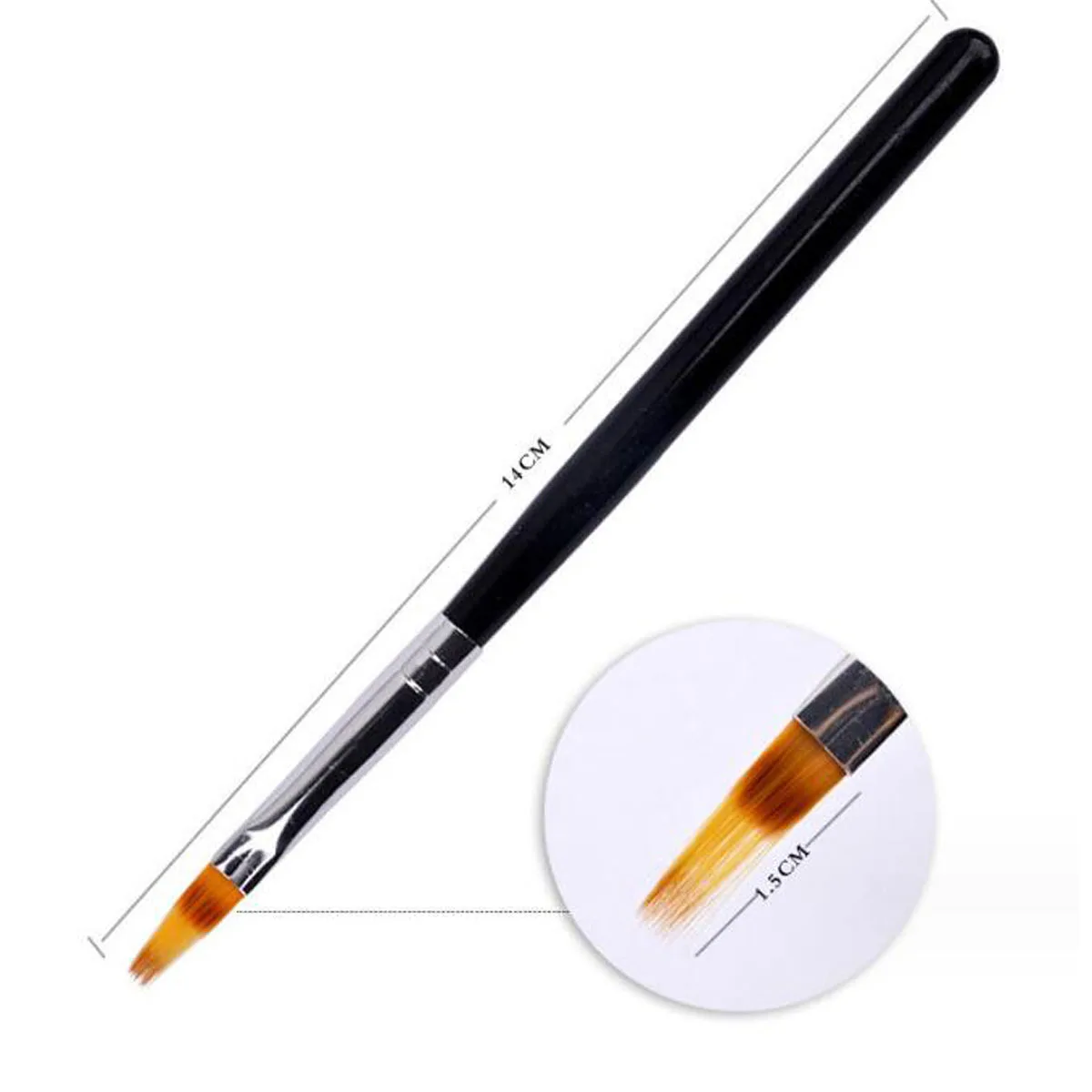 1Pc Professional Soft Gradient Nail Brush Silver Black Drawing Painting Nylon Hair Ombre Brush DIY Gradient UV Gel Nail Brush 5