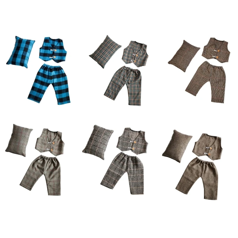 

Newborn Baby Photo Shoot Props Outfits Waistcoat Pillow with Long Pants Newborn Photography Props for 0 to 3 months Baby