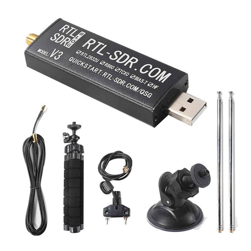 

For RTL-SDR Blog V3 RTL2832U TCXO Receiver Full Kit HF Biast SMA Software Defined Radio 500Khz-1766 Mhz Up To 3.2 Mhz Durable