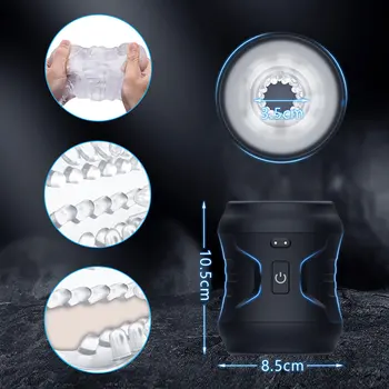 Newest Automatic Male Masturbator Cup Real Blowjob Sucking Machine Masturbators Vagina Masturbation Sex Toys Adult Goods for Men 6