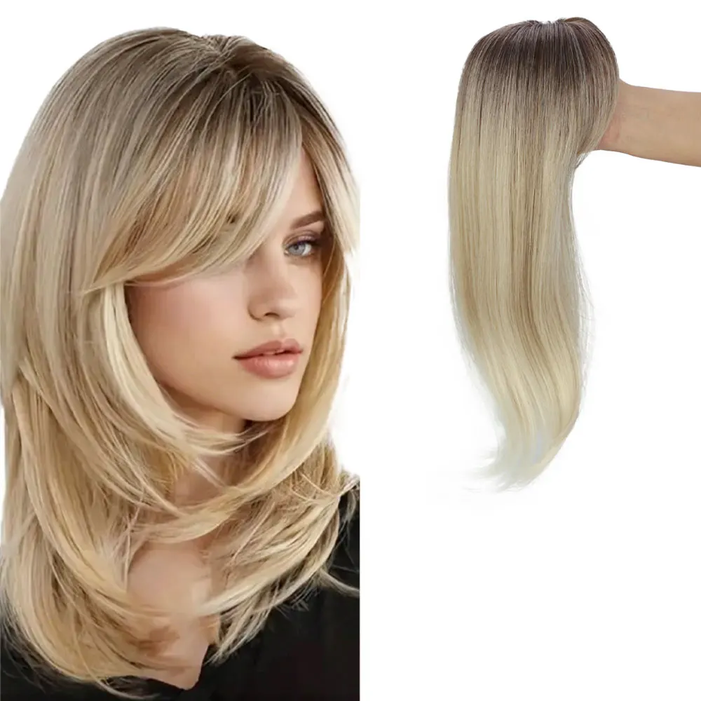 باروكة شعر طبيعي أشقر 18 بوصة