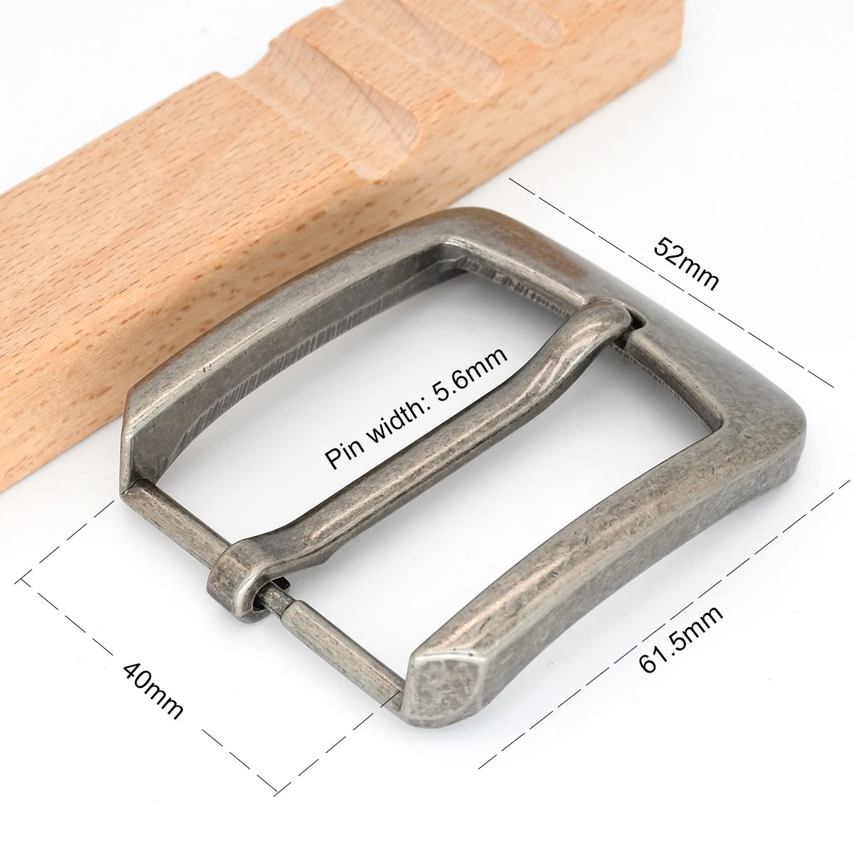 Description Picture 3 of itemAntique Silver Belt Buckle 40mm Men's Metal Casual Pin Buckle Heel Bar for Leathercraft Parts Garment Waistband Accessories