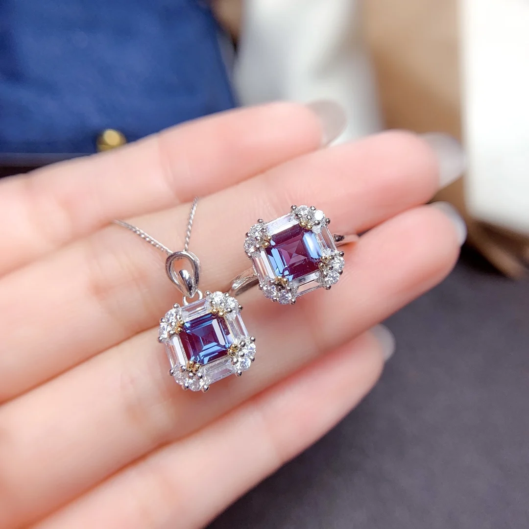 

925 Sterling Silver Ladies Set Free shipping Alexander Transstone Jewelry Set Christmas wholesale elegant ladies boutique