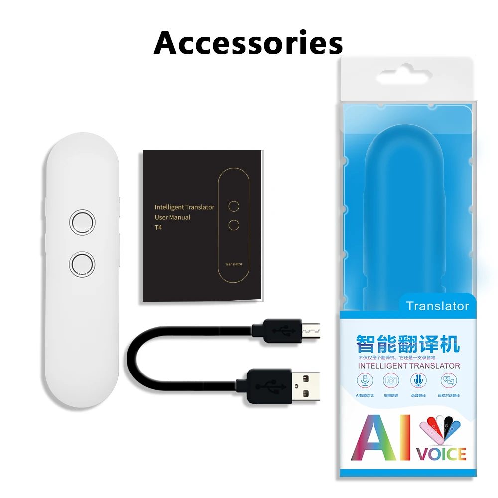 Mini T4 AI Translator Smart Pen Wireless 40 Multi Languages Bluetooth-Compatible Portable Two-Way Real Time Instant Voice voice translator,language translator,translation pen