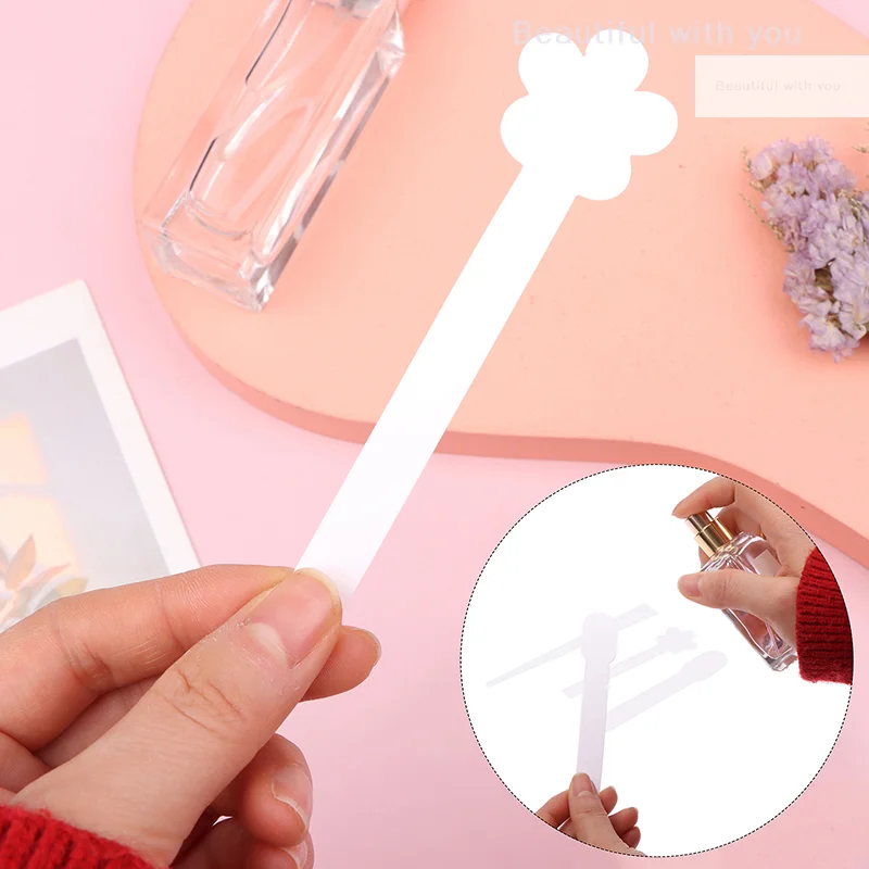 Perfume Test Strips 100pcs/lot Round Head Aromatherapy Fragrance Perfume Essential Oils Test Paper Strips Flower Shape