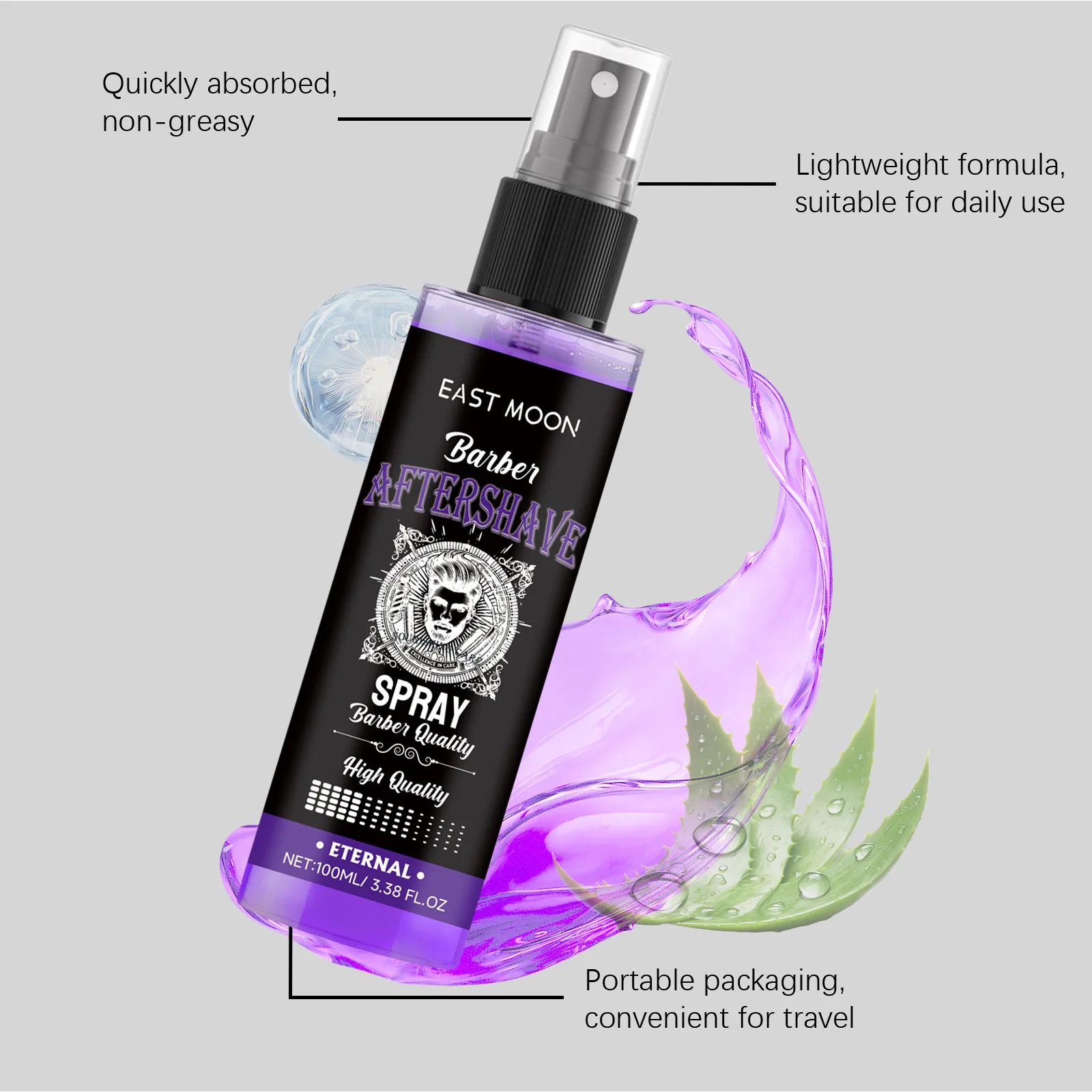 East Moon Sandalwood Aftershave Nourish Oil Spray Deep Moisturizing Hydrate Groomed Repair Dry Soothing Damaged Beard Care Serum 2