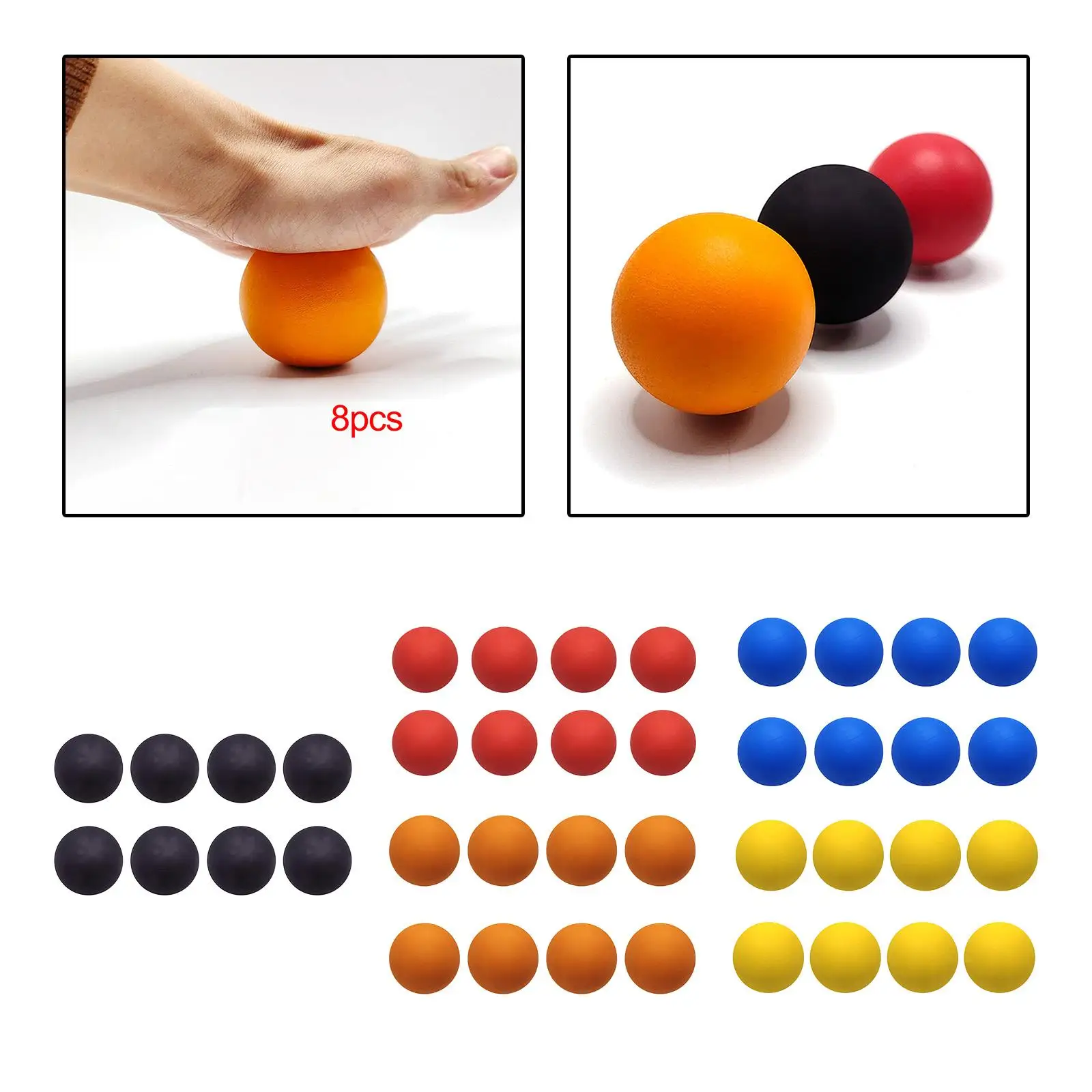 8x Bounce Reaction Balls Compact Exercise Balls for Practice Home Outdoor