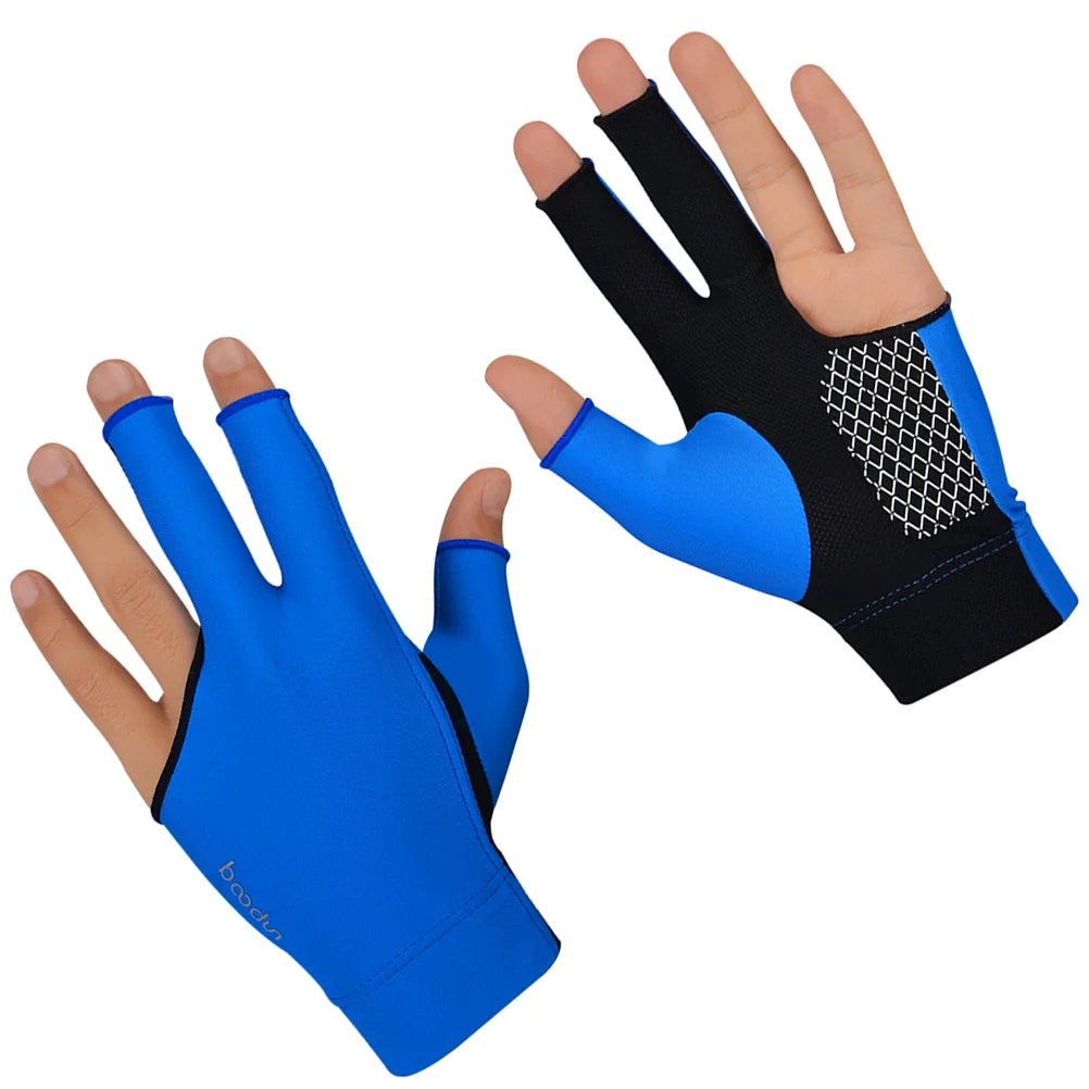 ThreeFingerBilliardsGlove AntiSlipSnookerGlove WearResistantFingerGlove PortableSizeCueGlove BilliardAccessory GloveForMen
