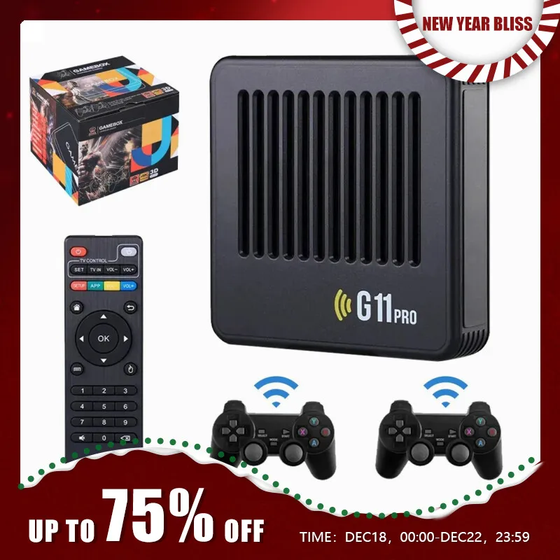 Consola de videojuegos G11 Pro Retro, juego de juegos 256G 4K HD TV 2,4G, controlador inalámbrico doble 60000 + juegos para N64/PSP