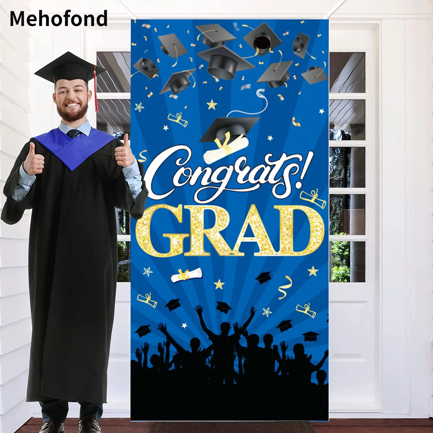

Mehofond поздравляем Выпускной фон 2023 школьное украшение интерьер атмосфера дверь занавеска дверь подвесной постер