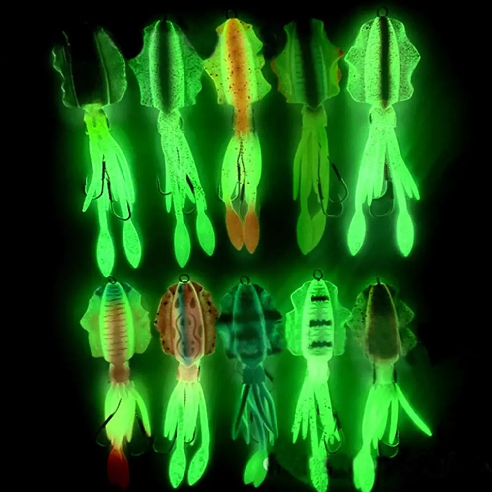 

Soft Squid Fishing Trolling Lure 60g Luminous Uv Squid Jig For Sea Fishing Boat Fishing Wobblers Bait Rockfishing