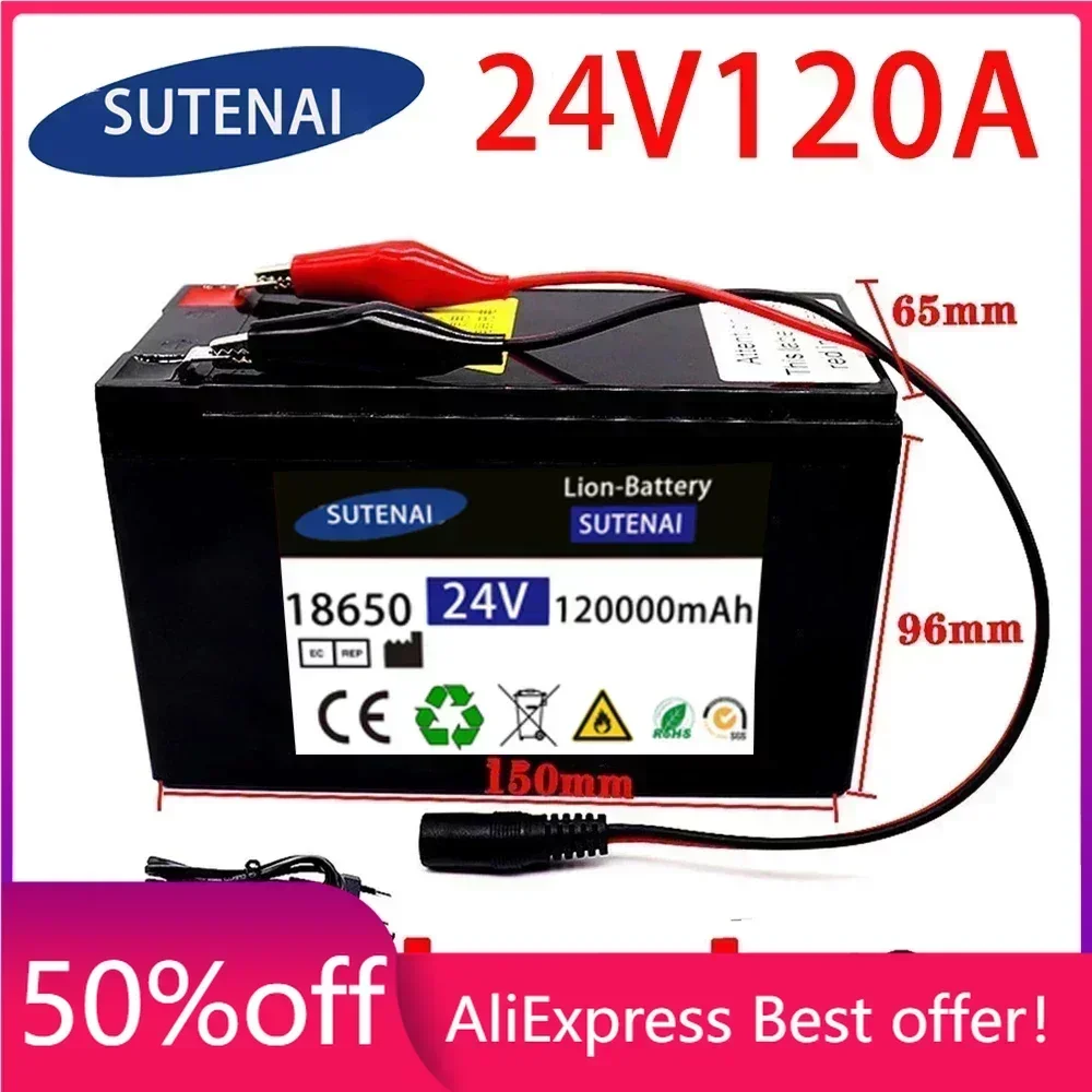 

24v 120A Li Ion 18650 Battery Electric Vehicle Lithium Battery Pack 21V- 25V 35Ah 120Ah Built-in BMS 30A High Current