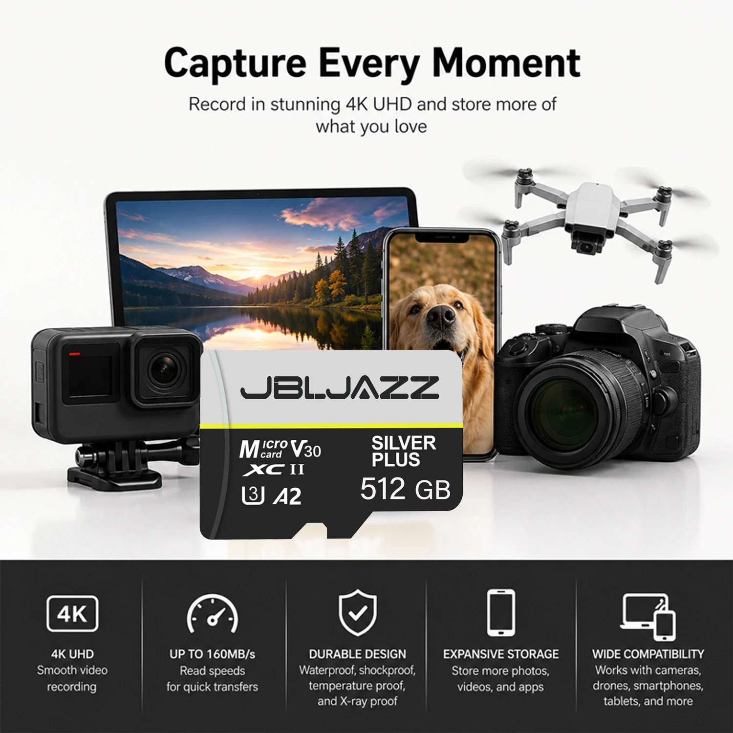 512GB 256GB 마이크로 TF SD 카드 고속 최고급 128GB SD 카드 UHS-II U3 V30 2026 신형 메모리 카드 고속 휴대폰 카메라용