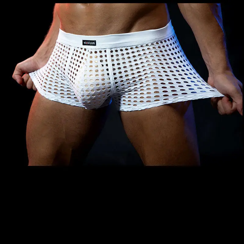 Super Sexy Hollow Breathable Translucent Men's More than Boxer Briefs Colors Selected sexy mens underwear 2022 hombre Sex shorts