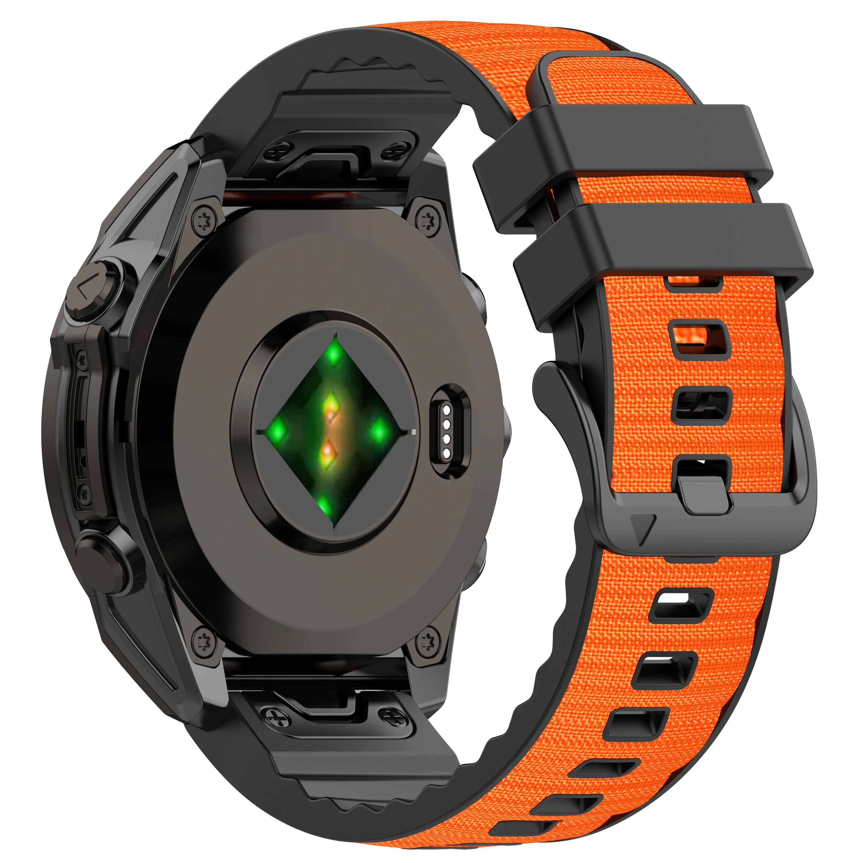 Enhanced Silicone & Nylon Watch Strap - QuickFit 22 26mm Band