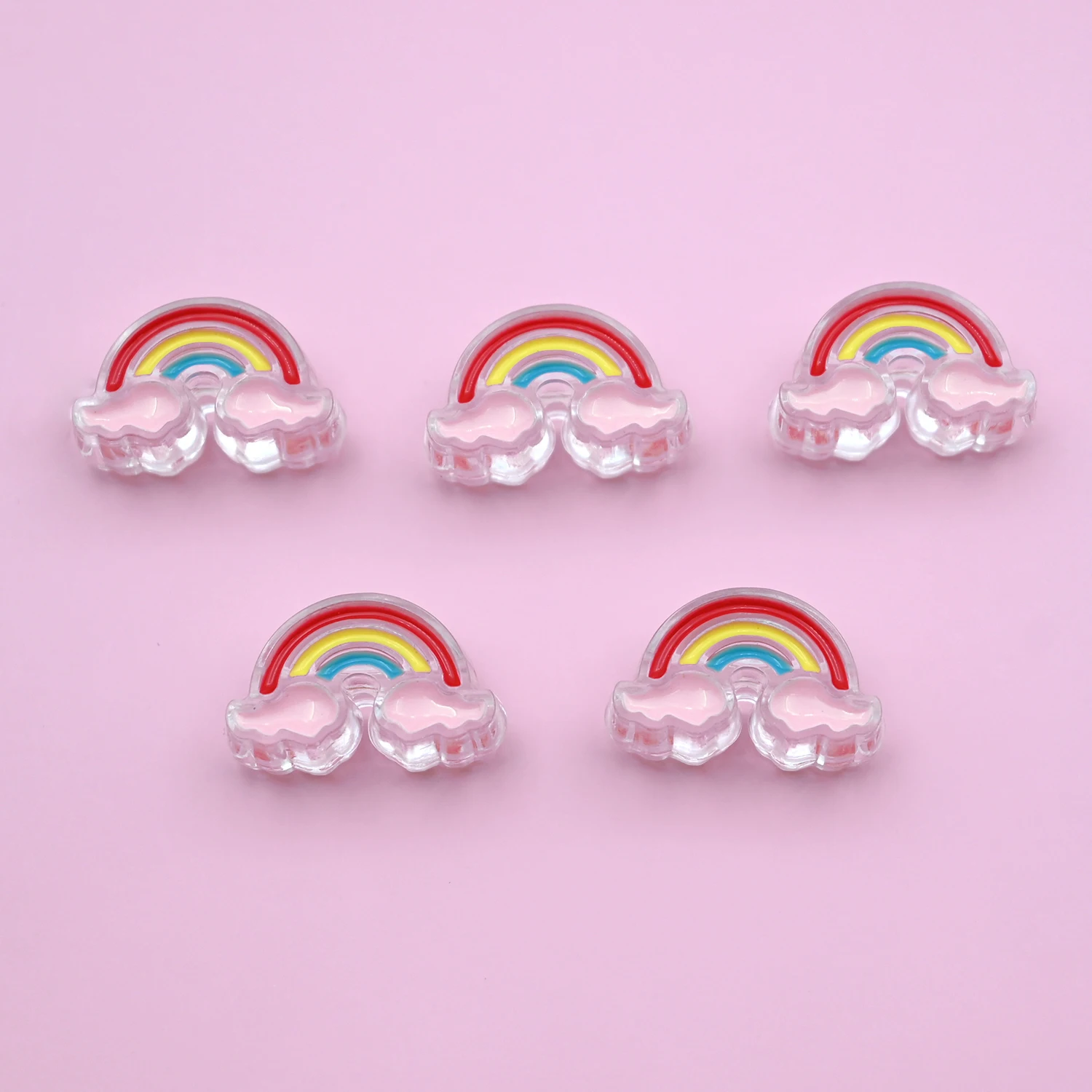 Rainbow Cloud Acrylic Beads for DIY Craft Accessories