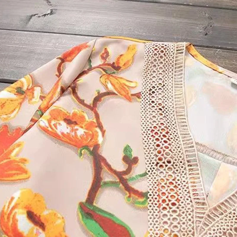 2024 New Summer England Style Aesthetic Loose Casual Office Lady T-shirts for Women Korean Style Chic V Neck Long Sleeve Tops