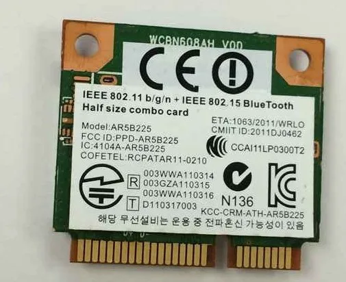 Nuovo Per Atheros Ar5B225 Wifi Per Bluetooth Compatibile Bt 4.0 Half Mini Pci-E Muslimex Wireless Network Card