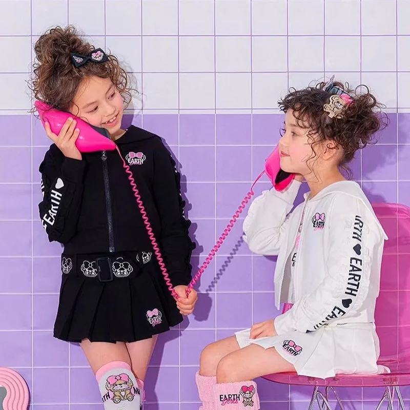 

Комплект одежды для девочек Коллекция осень-зима 2023 модный бренд эксклюзивное Детское пальто с воротником и юбкой