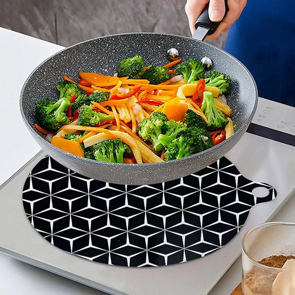 Induction Cooktop Mat High-Temperature Resistant Silicone Fireproof Cooktop Protector Mat Air Fryer Liners Kitchen Accessories