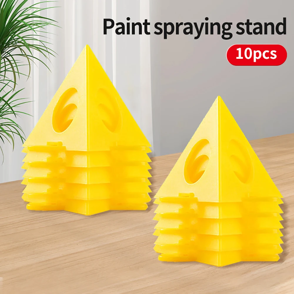 10 PCS Woodworking Paint Bracket Set Yellow Painted Plastic Cushion Block Spray Painting Air Dry Coated Triangular Bracket