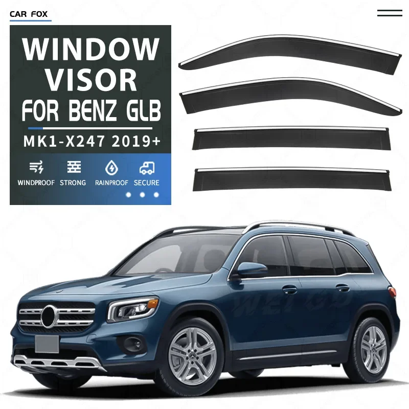Mercedes-Benz GLB MK1-X247 19-Accessories Window Visors Weathershields Wind Rain Guard Door Visor Vent Shades Ventvisor