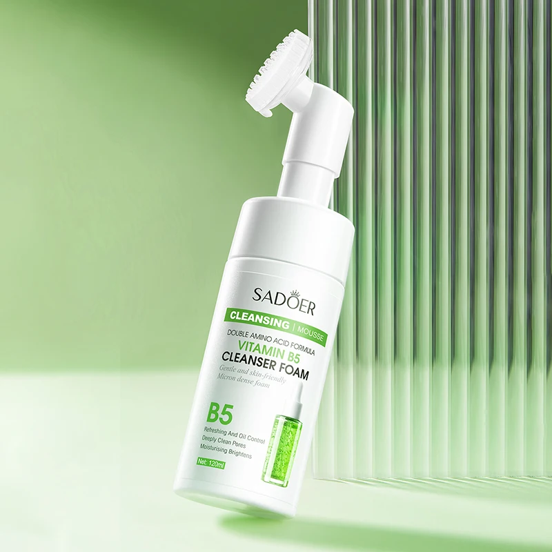SAODER Vitamin B5 Facial Cleanser Face Wash Foam Facial Cleansing Mossee Moisturizing Anti-aging Facial Skin Care Products