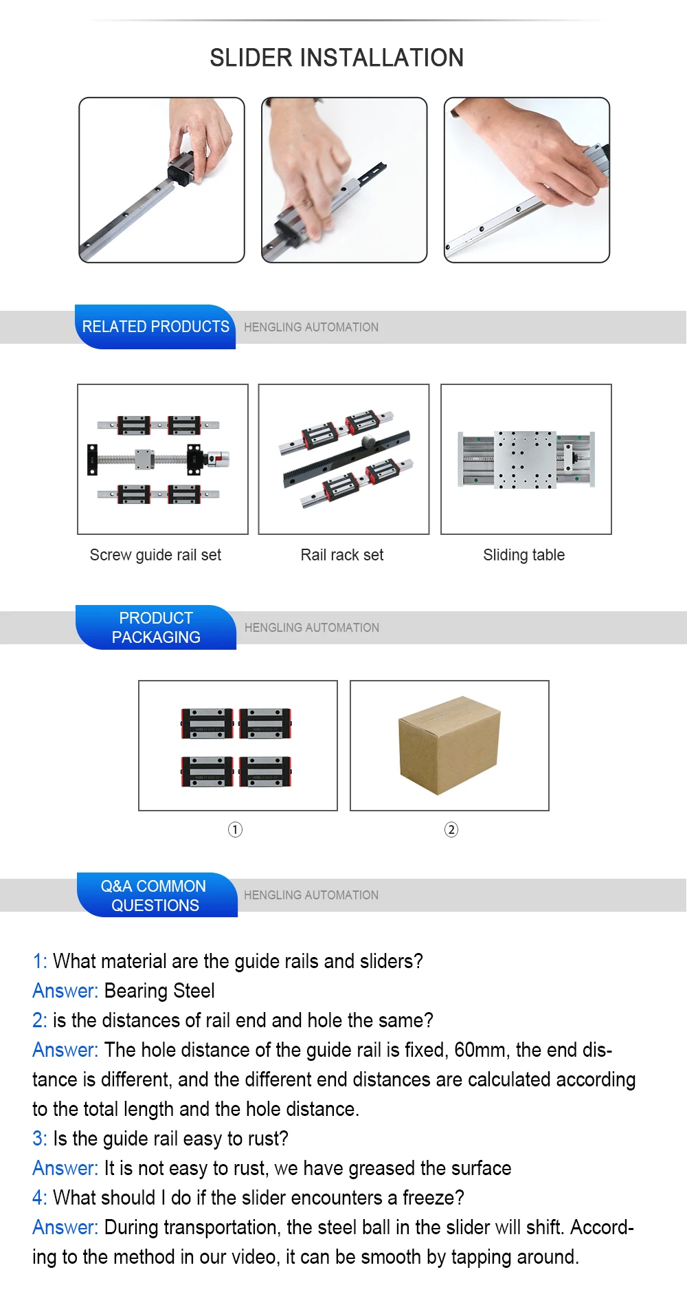 Description Picture 6 of itemRU EU warehouse 4pcs HGH20CA HGW20CC linear guide rail block match use hiwin HGR15 HGR20 with guide for CNC router