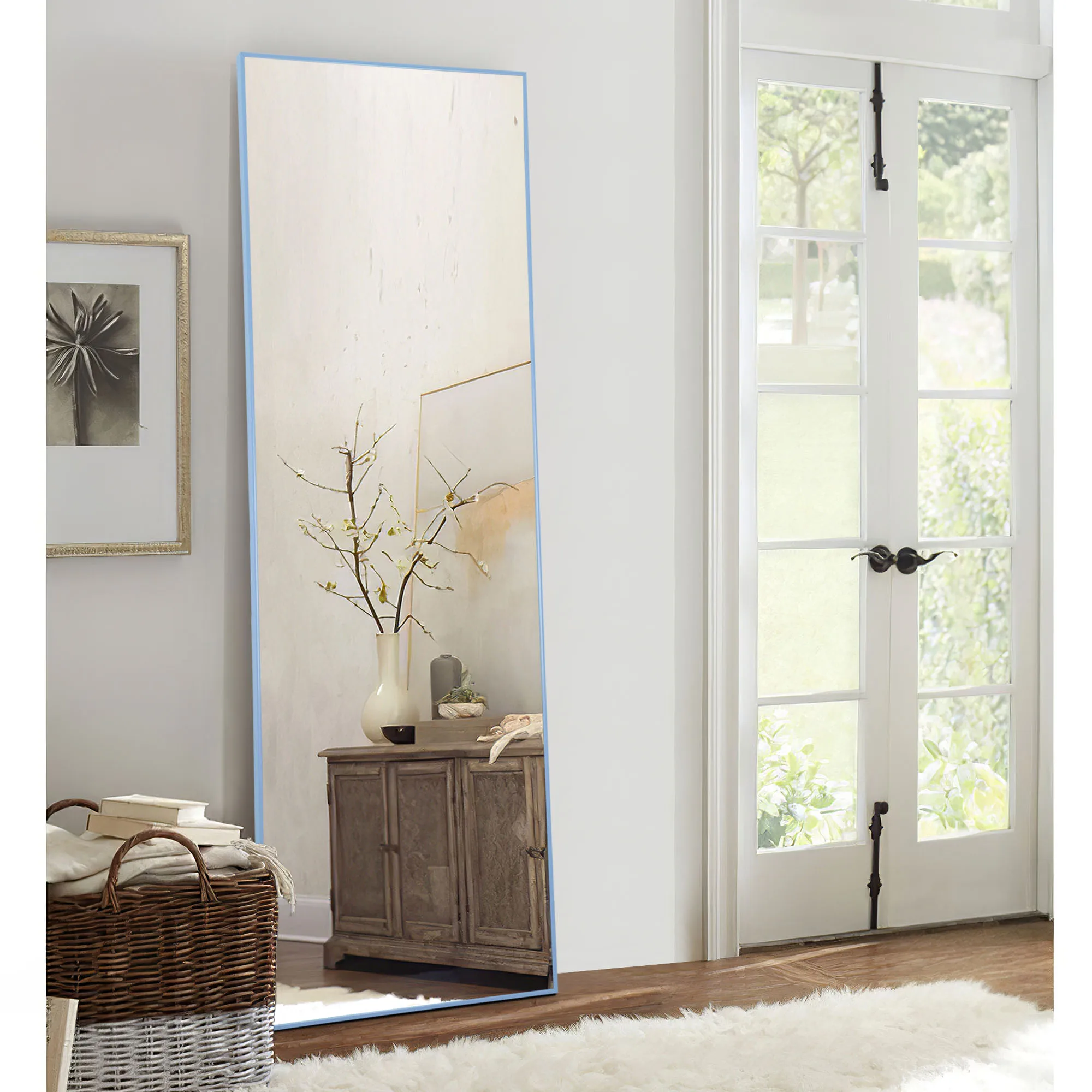 NeuType Full Length Rectangular Standing Floor Mirror with Aluminum