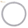 Wong Rain Luxury 100% 925 Sterling Silver VVS1 3EX D Color Real Moissanite Diamonds Gems 4MM Tennis Chain Necklace Jewelry GRA 1